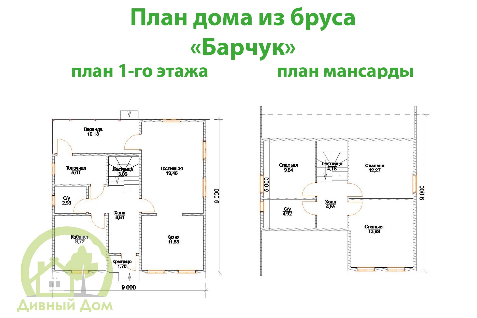 проект коттеджа из профилированного бруса